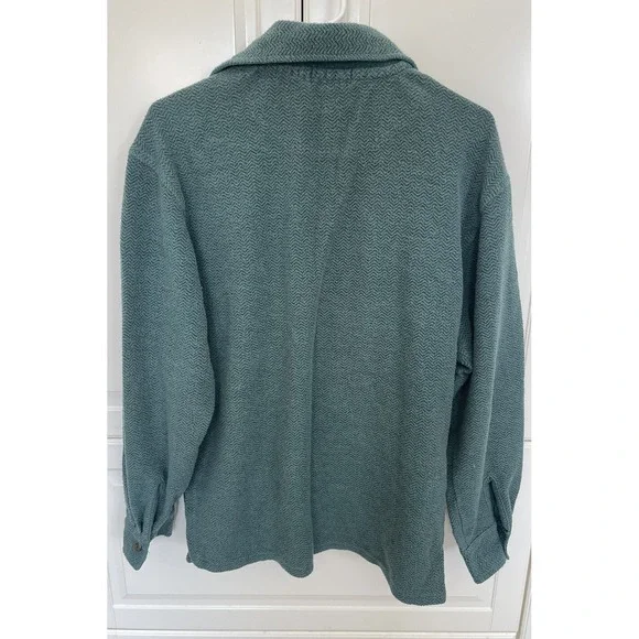 ll bean Mens Sweat shirt M. Green Quarter Zip 2 Pocket - Picture 4 of 4